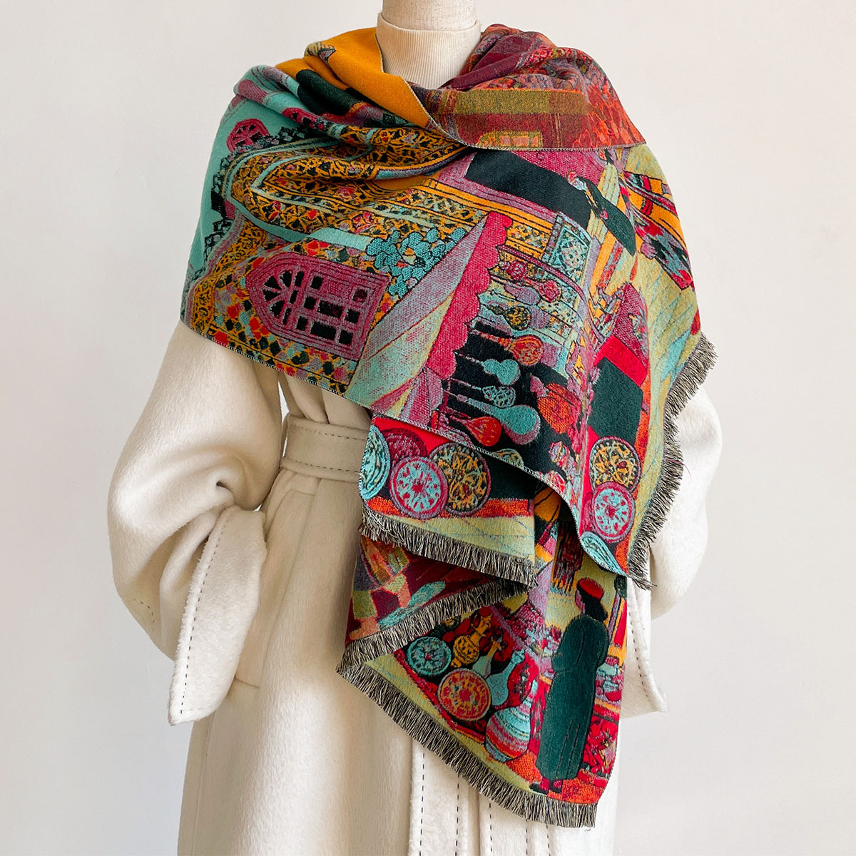 Écharpe en imitation cachemire - Shawl Wrap Winter avis et prix